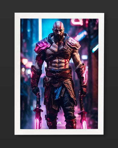 God of War-Neon Kratos Art-Poster