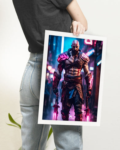 God of War-Neon Kratos Art-Poster