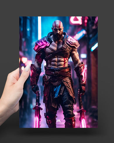 God of War-Neon Kratos Art-Poster