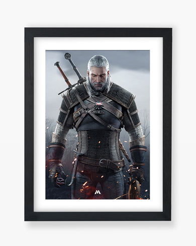 Witcher-White Wolf Art-Poster