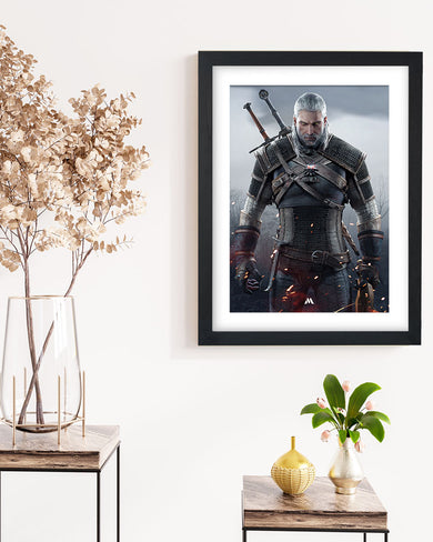 Witcher-White Wolf Art-Poster