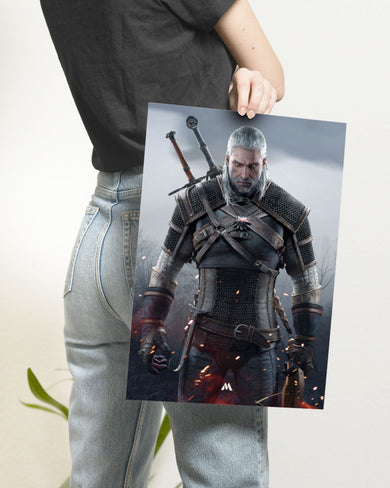 Witcher-White Wolf Art-Poster