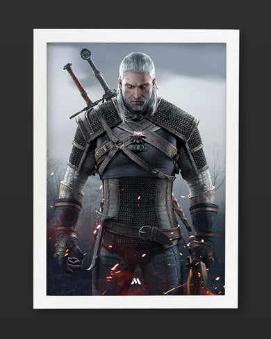 Witcher-White Wolf Art-Poster