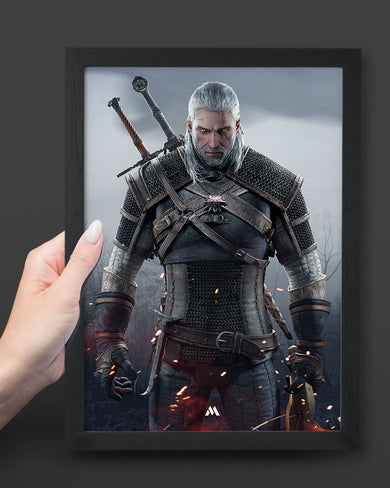 Witcher-White Wolf Art-Poster