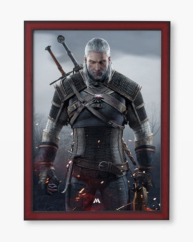 Witcher-White Wolf Art-Poster