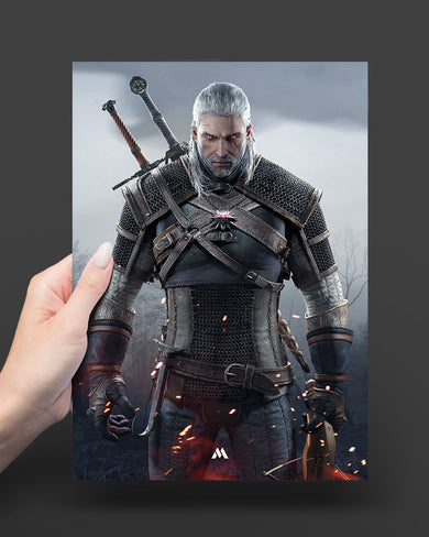 Witcher-White Wolf Art-Poster