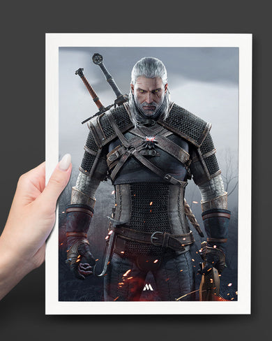 Witcher-White Wolf Art-Poster