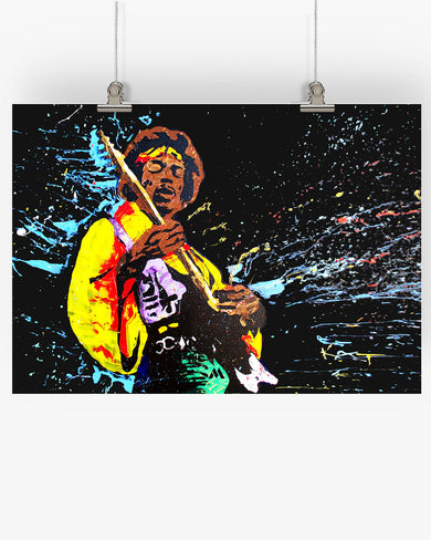 Jimi Hendrix Abstraction Art-Poster