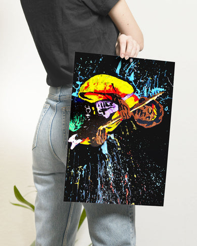 Jimi Hendrix Abstraction Art-Poster