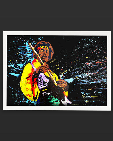 Jimi Hendrix Abstraction Art-Poster