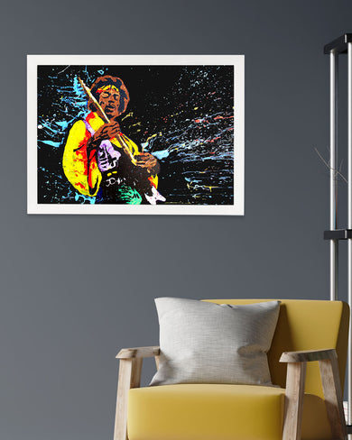 Jimi Hendrix Abstraction Art-Poster