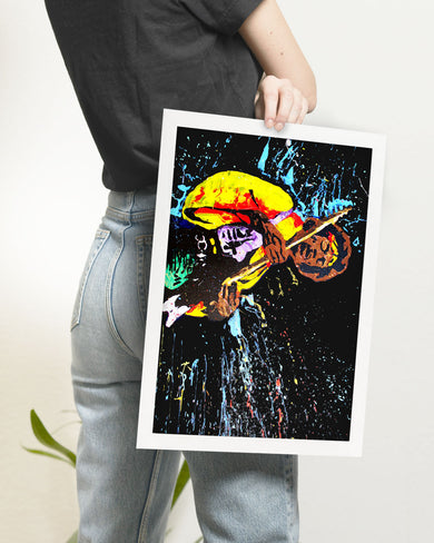 Jimi Hendrix Abstraction Art-Poster