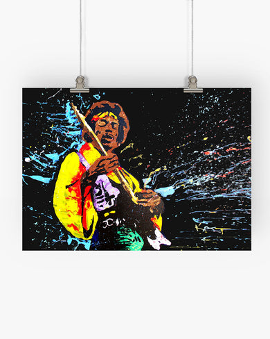 Jimi Hendrix Abstraction Art-Poster