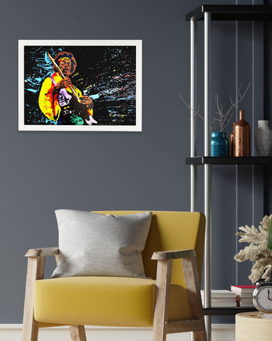 Jimi Hendrix Abstraction Art-Poster