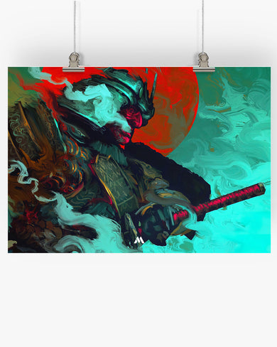 Samurai Fantasy Art-Katana Carnage Art-Poster