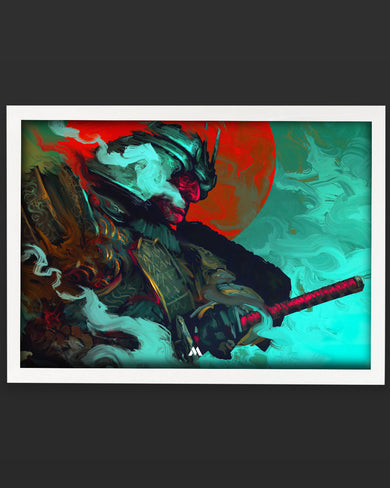 Samurai Fantasy Art-Katana Carnage Art-Poster