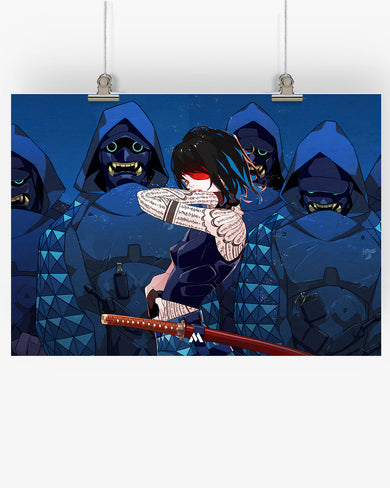 Ninja Oni Masked Maiden Art-Poster