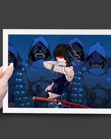 Ninja Oni Masked Maiden Art-Poster