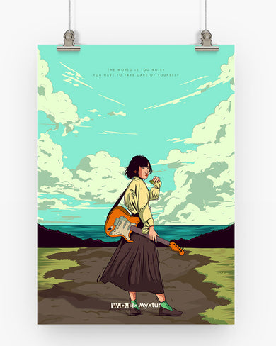 Girl With Guitar [WDE] Art-Poster