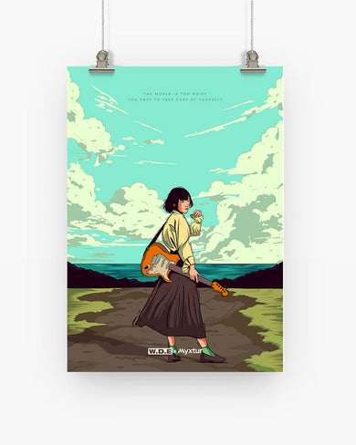 Girl With Guitar [WDE] Art-Poster