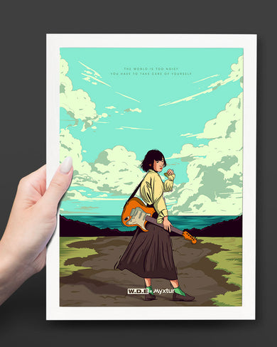 Girl With Guitar [WDE] Art-Poster