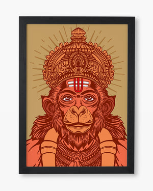 Devotion of Hanuman Art Poster