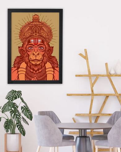 Devotion of Hanuman Art Poster