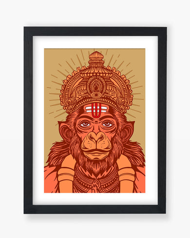 Devotion of Hanuman Art Poster