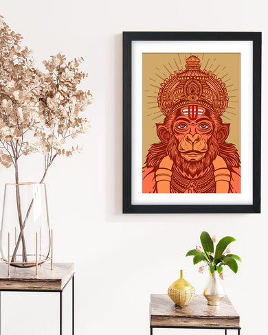 Devotion of Hanuman Art Poster