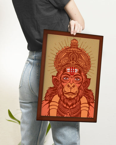 Devotion of Hanuman Art Poster