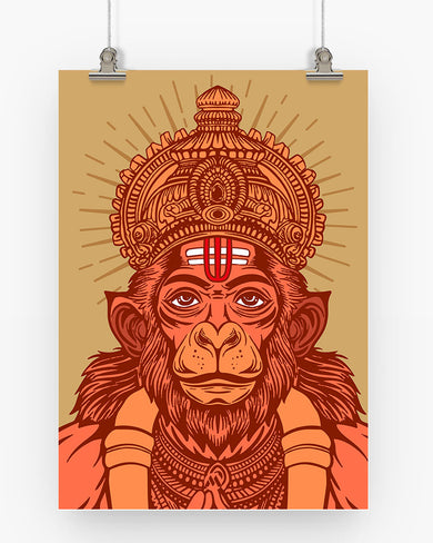 Devotion of Hanuman Art Poster