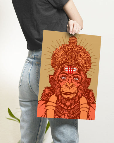 Devotion of Hanuman Art Poster