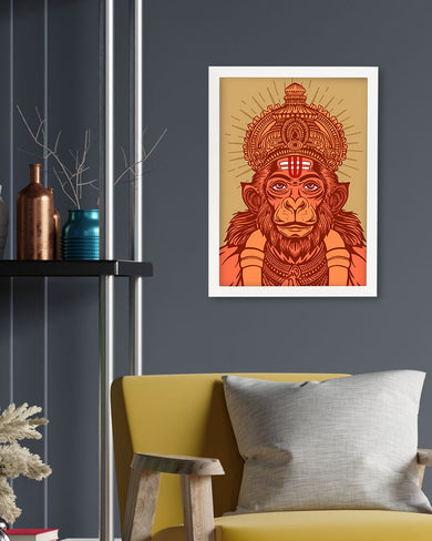 Devotion of Hanuman Art Poster