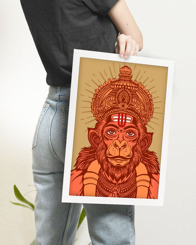 Devotion of Hanuman Art Poster