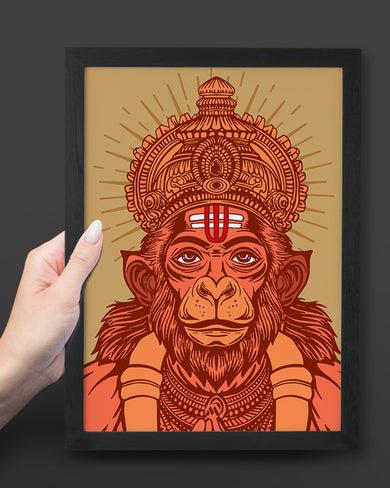 Devotion of Hanuman Art Poster