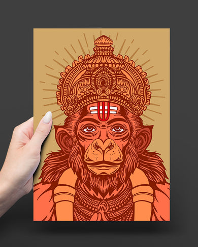 Devotion of Hanuman Art Poster