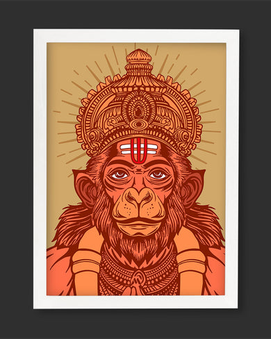 Devotion of Hanuman Art Poster