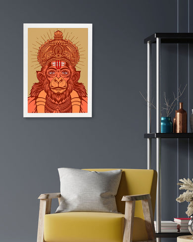 Devotion of Hanuman Art Poster