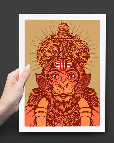 Devotion of Hanuman Art Poster