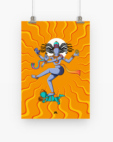 Shiva Tandava Fury Art Poster