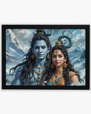 Shiva Parvati Blessings Art Poster