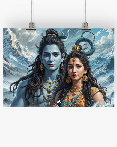 Shiva Parvati Blessings Art Poster