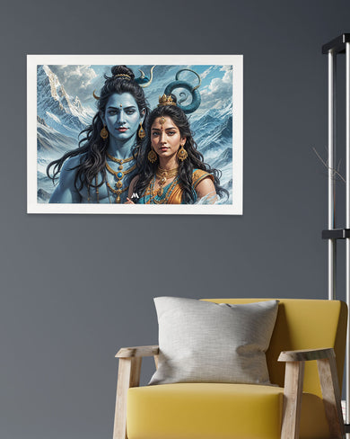 Shiva Parvati Blessings Art Poster