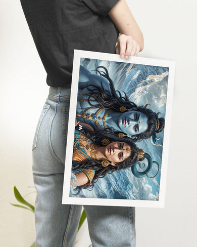 Shiva Parvati Blessings Art Poster