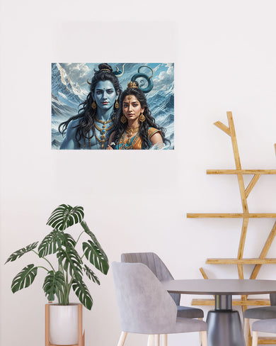 Shiva Parvati Blessings Art Poster