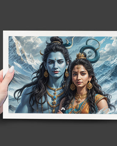 Shiva Parvati Blessings Art Poster