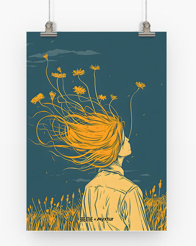 Golden Cascade [BREATHE] Art Poster