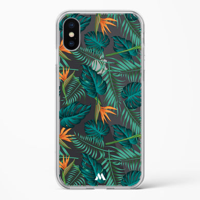 Jungle Leaves Crystal Clear Transparent Case-(Apple)