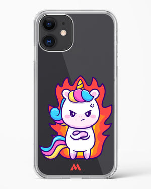 Grumpy Unicorn Crystal Clear Transparent Case-(Apple)