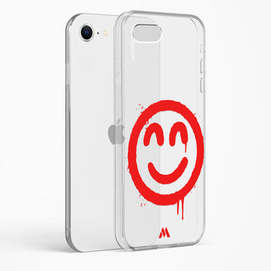 Painted Smiley Crystal Clear Transparent Case-(Apple)